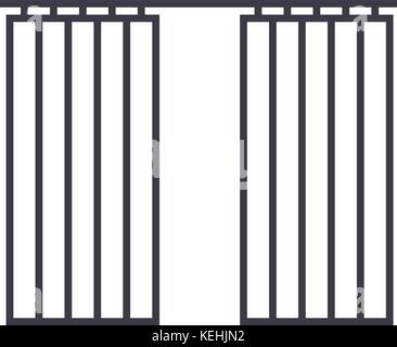 curtains sign vector line icon, sign, illustration on background, editable strokes Stock Vector