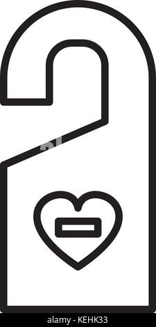 do not disturbe, love vector line icon, sign, illustration on background, editable strokes Stock Vector