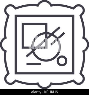 fine art vector line icon, sign, illustration on background, editable strokes Stock Vector