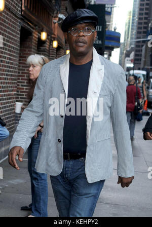 NEW YORK, NY - SEPTEMBER 29: Actor Samuel L. Jackson is seen arriving at the 'Late Show With David Letterman' at the Ed Sullivan Theater on September 29, 2011 in New York City  People:    Samuel L. Jackson   Credit: Hoo-me.com/MediaPunch Stock Photo