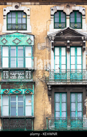 Traditional architecture in Gijon city, Asturias, Northern Spain Stock Photo