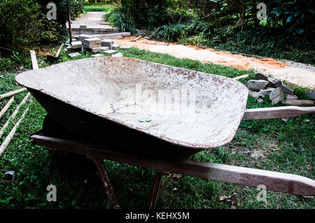 wheelbarrow in construction Stock Photo