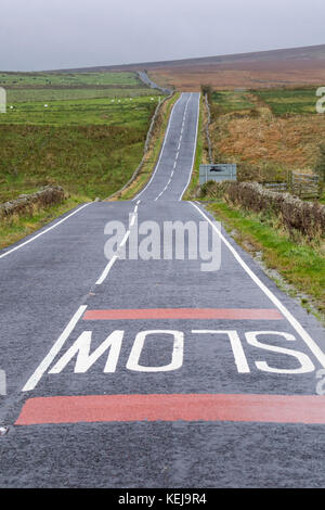 Empty country road, Northumberland, England, UK Stock Photo