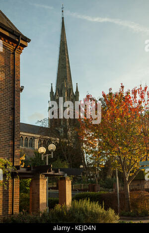 St Martin's church in Dorking, Surrey, England. Stock Photo