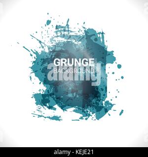Abstract vector background. Dark turquoise splash on white Stock Vector