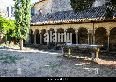 The Abbaye Sainte-Marie de Villelongue, a former Benedictine abbey in Saint-Martin-le-Vieil, Southern France Stock Photo