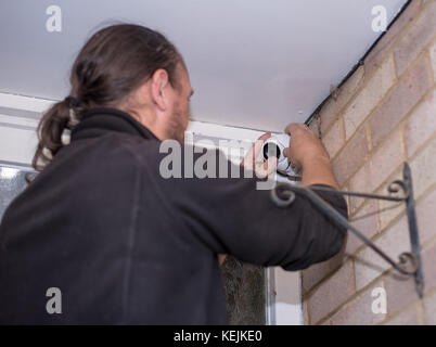 Domestic CCTV Installation Stock Photo