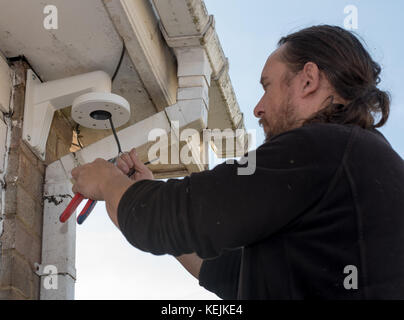 Domestic CCTV Installation Stock Photo