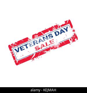 Grunge Rubber Stamp With Veteran Day Sale Text On White Background Stock Vector