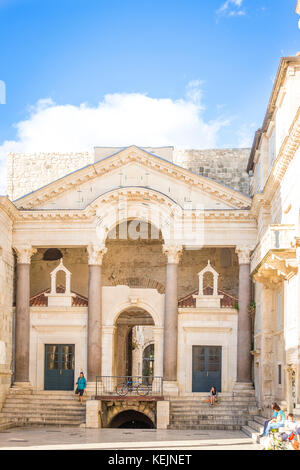 The Peristyle within Diocletian's Palace in the Old Town in Split, Croatia. Stock Photo