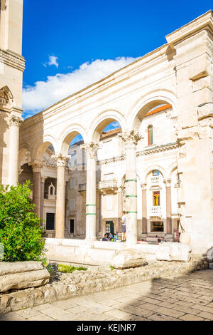 The Peristyle within Diocletian's Palace in the Old Town in Split, Croatia. Stock Photo