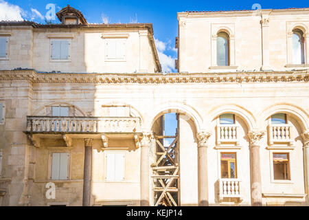 The Peristyle within Diocletian's Palace in the Old Town in Split, Croatia. Stock Photo