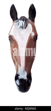 Plastic horse head. Isolated. Horizontal. Stock Photo