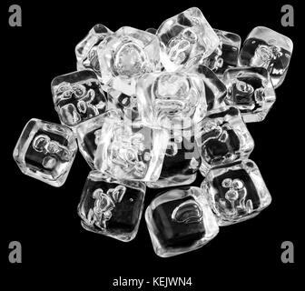 Ice cubes on a black background. Stock Photo