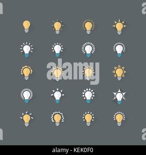 Set of bulb flat icons. Vector eps10 Stock Vector