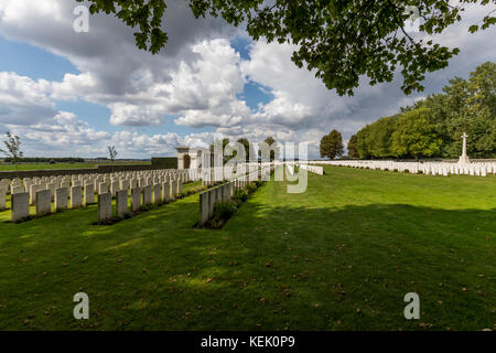 Great War battle site at Vimy Ridge, France. The area encompasses Commonwealth graves, historical remains and a memorial and interpretation centre. Stock Photo