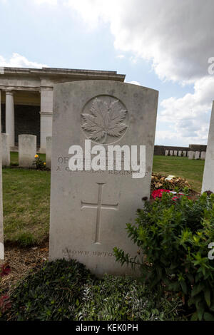 Great War battle site at Vimy Ridge, France. The area encompasses Commonwealth graves, historical remains and a memorial and interpretation centre. Stock Photo