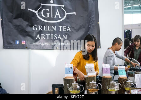 London, UK. 21st October, 2017. Green Tea Artisan exhibition at Olympia London on the 21st October 2017 Credit: See Li/Alamy Live News Stock Photo