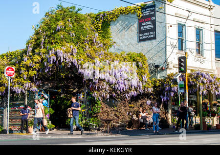 Street scene, Brunswick Street, Fitzroy, Victoria, Australia Stock Photo