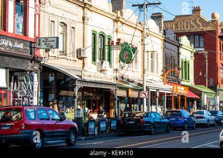 Street scene, Brunswick Street, Fitzroy, Victoria, Australia Stock Photo