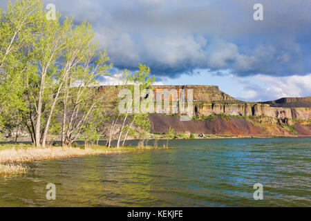 Banks Lake, a reservoir in Eastern Washington State along the Coulee Corridor Scenic Byway.  Part of the Grand Coulee Project along the Columbia River Stock Photo