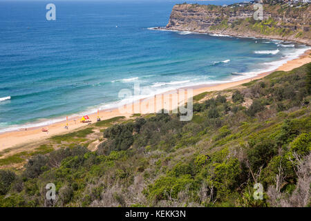 Bungan beach in the Sydney suburb of Newport on Sydney northern beaches, Newport beach is to the north and Mona vale beach to the south,Sydney Stock Photo