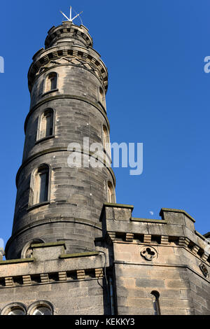 Nelson Monument on Calton Hill in Edinburgh Stock Photo