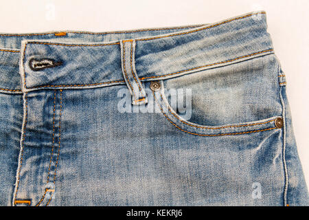 Blue jeans front background. Stock Photo