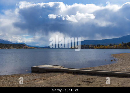 View of Kinsmen Beach in Invermere BC. Stock Photo