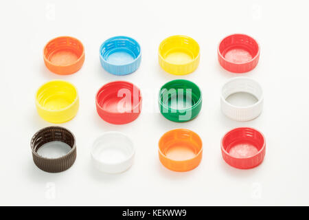 Colorful plastic bottle caps  Stock Photo