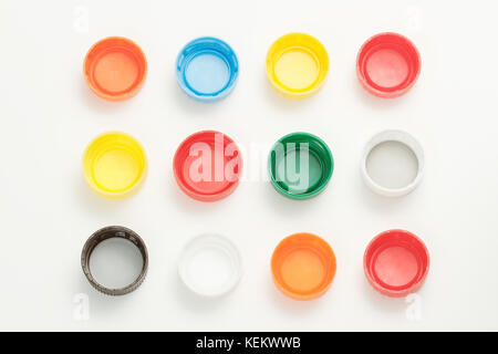 Colorful plastic bottle caps  Stock Photo
