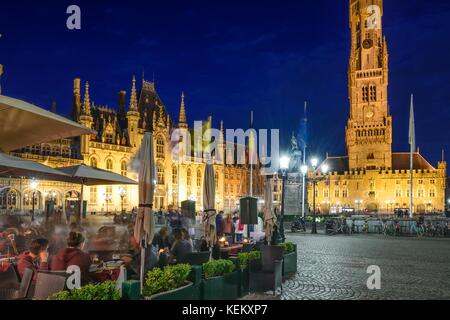 Brügge, Grote Markt, Belfried - Bruges, Grote Markt, Belfried Tower Stock Photo