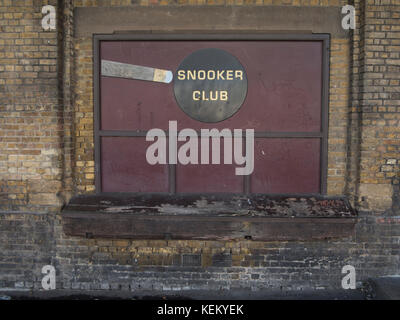 An old snooker club sign Stock Photo