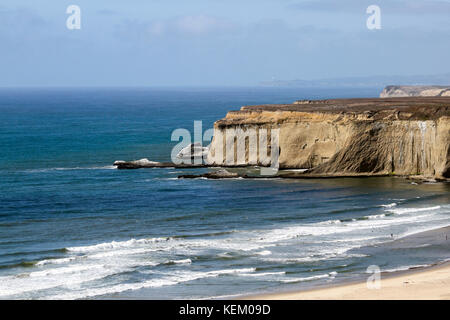 Cliffs, Half Moon Bay, California, United States, North America Stock Photo