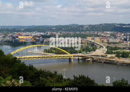 Fort Pitt Bridge, Pittsburgh, Pennsylvania, United States Stock Photo