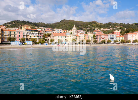 San Terenzo on the Gulf of La Spezia, Liguria, Italy Stock Photo