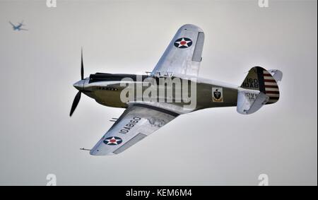 Curtis P 40 C all metal finish at Duxford Stock Photo - Alamy