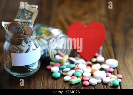 Multicolored tablets of different shapes and sizes Stock Photo