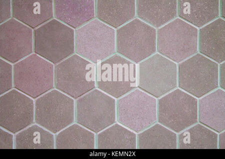 Purple hexagon tiles of different tones for the background. Stock Photo