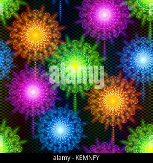 Fireworks Seamless Pattern Stock Vector