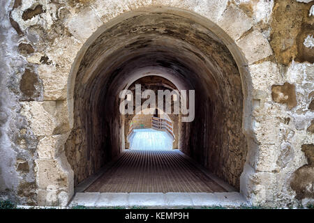 Inside view Maniace Castle fortification in Siracusa, Sicily, Italy Stock Photo