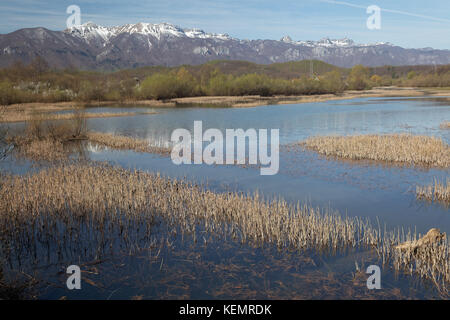Lika and Velebit in early spring with intermittent rivers Stock Photo