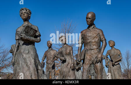 Little Rock Nine Civil Rights Memorial on the grounds of the Arkansas State Capitol building in Little Rock, Arkansas Stock Photo