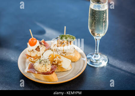 Set of pinchos on the table Stock Photo