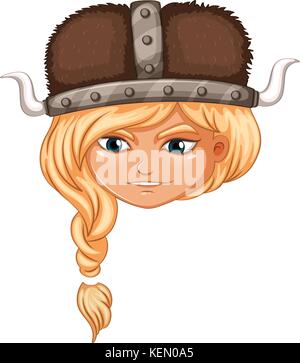 Illustration of a girl viking Stock Vector