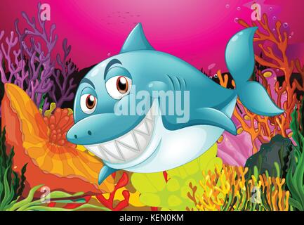 A big fish under the sea Stock Vector