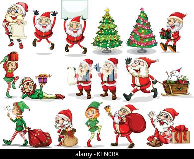 Stickers of Christmas theme Stock Vector
