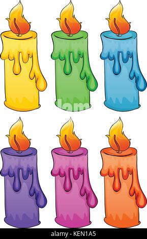 Illustration of a set of candles Stock Vector