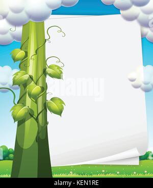 Ilustration of a banner with beanstalk on the side Stock Vector
