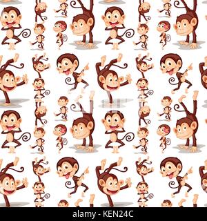 Illustration of a seamless monkey Stock Vector